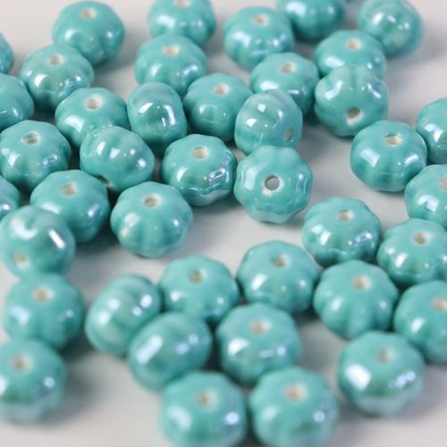 Porcelain Jewelry Beads, Pumpkin, stoving varnish, fashion jewelry & DIY, more colors for choice, 10x8mm, Approx 100PCs/Bag, Sold By Bag