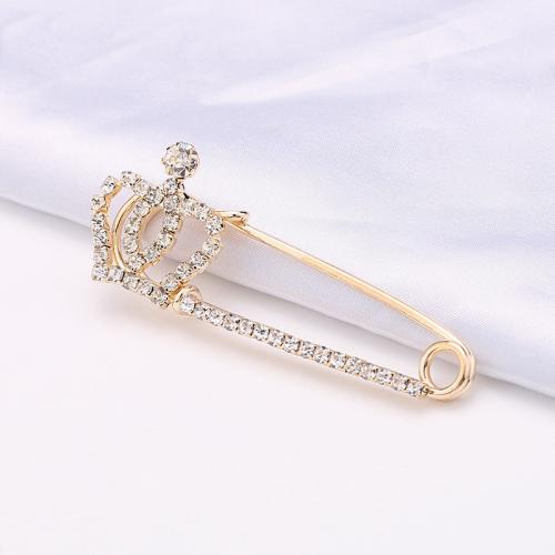 Tibetan Style Safety Pin, Unisex & different styles for choice & with rhinestone, nickel, lead & cadmium free, Sold By PC