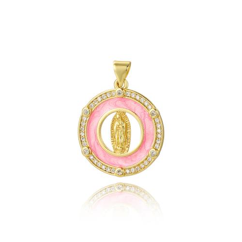 Cubic Zirconia Micro Pave Brass Pendant, 18K gold plated, DIY & different styles for choice & micro pave cubic zirconia, more colors for choice, nickel, lead & cadmium free, Sold By PC
