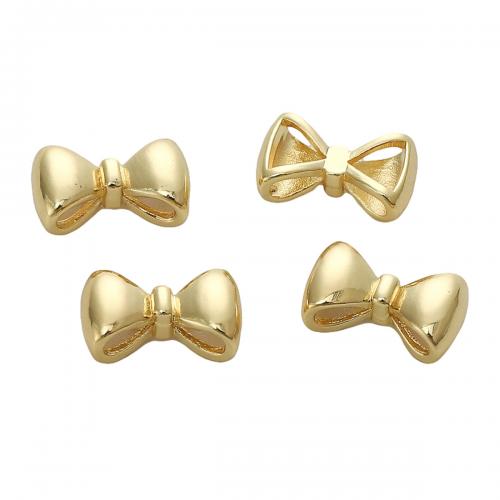 Brass Spacer Beads, Bowknot, 14K gold-filled, DIY, nickel, lead & cadmium free, 12x7mm, Sold By PC