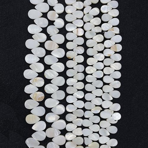 Perles naturelles de coquillages de mer , coquillage, larme, DIY & normes différentes pour le choix, blanc, Vendu par Environ 38 cm brin