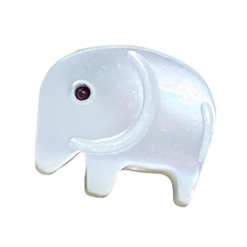 Natural Seashell Beads Elephant DIY white Sold By PC