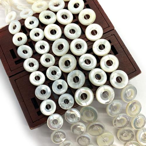 Natural Seashell Beads Donut DIY white Sold By PC