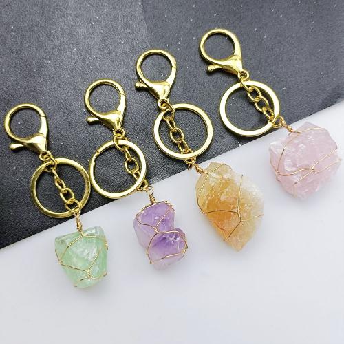 Bag Purse Charms Keyrings Keychains, Natural Stone, with Brass, different materials for choice, more colors for choice, Key chain about 45-65MM, Sold By PC