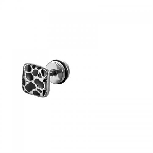 Titanium Aço Brinco, Partículas de aço, banhado, joias de moda, prateado, 13x8.50mm, vendido por PC