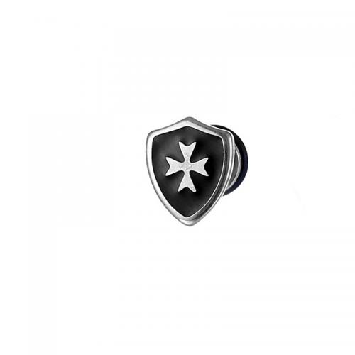 Titan Stahl Ohrring, Titanstahl, plattiert, Modeschmuck & Emaille, schwarz, 8x10mm, verkauft von PC
