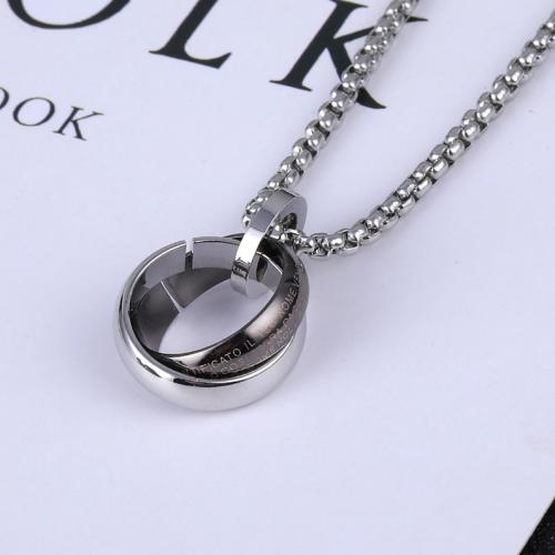 Titanium Steel Necklace, with Tibetan Style, plated, fashion jewelry, more colors for choice, Length:70 cm, Sold By PC