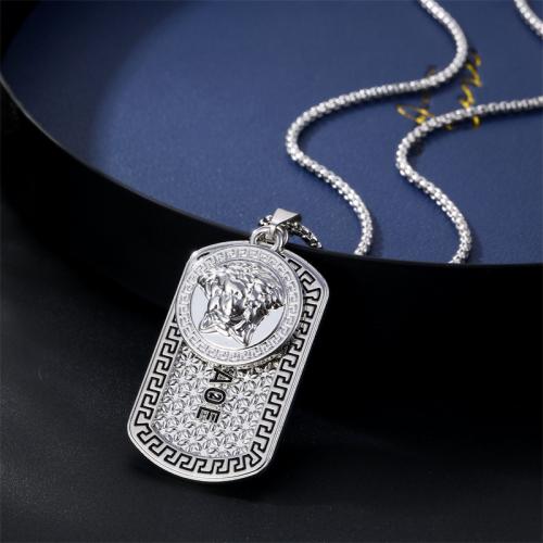 Титановые стали ожерелье, титан, с цинковый сплав, Другое покрытие, ювелирные изделия моды, серебряный, длина:70 см, продается PC