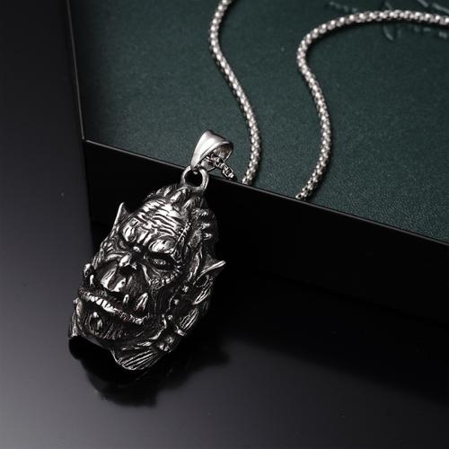 Titan stål halsband, plated, mode smycken, silver, Längd 70 cm, Säljs av PC