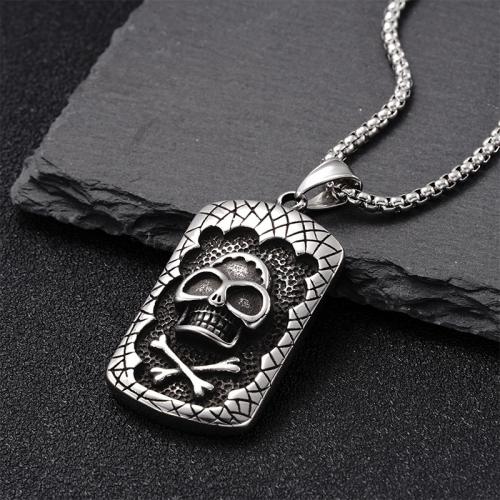 Titanium Steel Necklace plated fashion jewelry silver color Length 70 cm Sold By PC