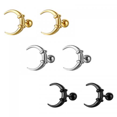 Titanium Steel  Earring Moon plated fashion jewelry Sold By PC