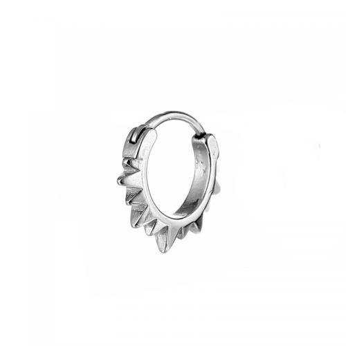Boucle d'oreille Acier Titane, Placage, bijoux de mode, argent, 16x15mm, Vendu par PC