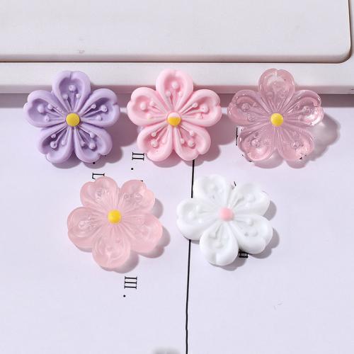 Mobile Phone DIY Decoration, Resin, Flower, more colors for choice, 21x20mm, Approx 10PCs/Bag, Sold By Bag