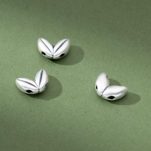 925 Sterling Silver Beads Antique finish DIY & double-hole silver color Approx 1.3mm Sold By PC