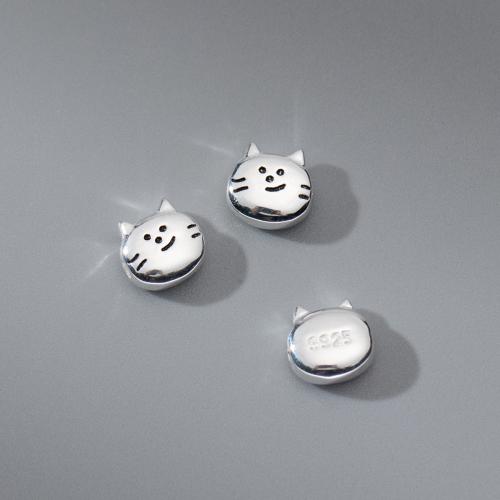 925 Sterling Silver Beads, plated, DIY, silver color, 7.40x3.50mm, Hole:Approx 1.4mm, Sold By PC