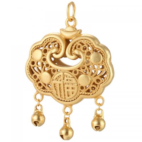 Brass Jewelry Pendants, matte gold color plated, DIY & hollow, 32.50x27.50mm, Hole:Approx 5mm, Sold By PC