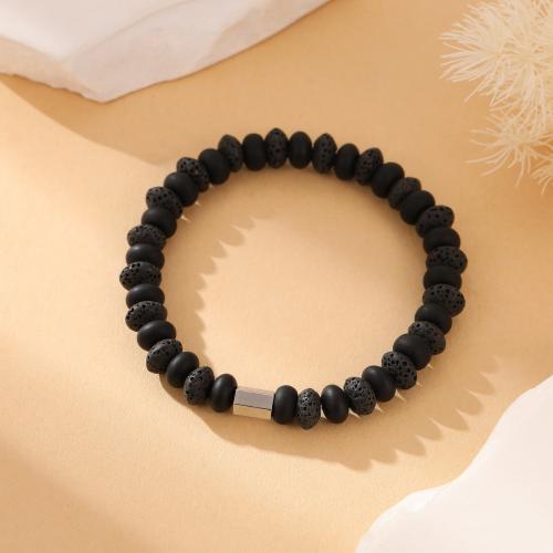 Gemstone Bracelets, Natural Stone, with 304 Stainless Steel, handmade, fashion jewelry & different materials for choice & Unisex, more colors for choice, Length:Approx 22 cm, Sold By PC