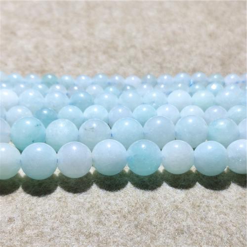 Natural Jade Beads, Jade Quartzite, Round, fashion jewelry & DIY & different size for choice, skyblue, Sold Per Approx 38-40 cm Strand