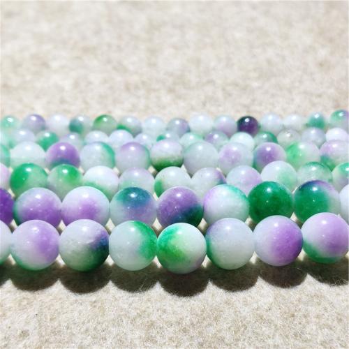 Natural Jade Beads Jade Quartzite Round fashion jewelry & DIY mixed colors Sold Per Approx 38-40 cm Strand