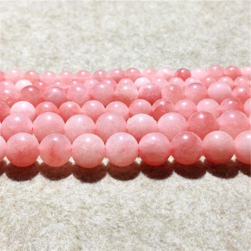 Natural Jade Beads, Jade Quartzite, Round, fashion jewelry & DIY & different size for choice, pink, Sold Per Approx 38-40 cm Strand