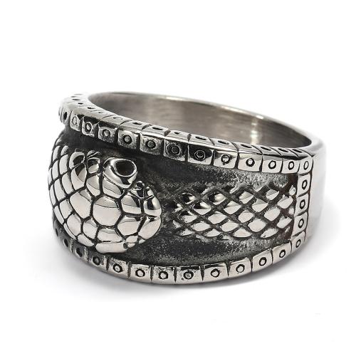 Ring Finger Titantium stali, obyty, biżuteria moda & różnej wielkości do wyboru & dla człowieka, oryginalny kolor, sprzedane przez PC