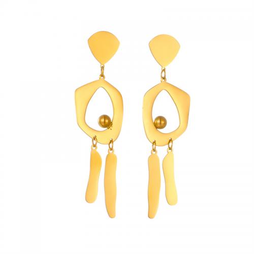 Titanium Steel  Earring fashion jewelry & for woman golden 65mm Sold By Pair