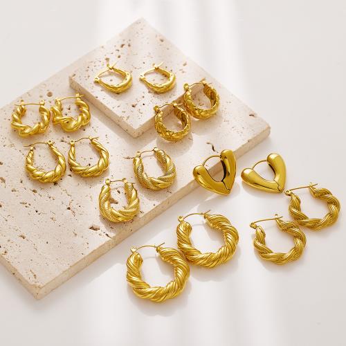 Titan Stahl Ohrring, Titanstahl, Modeschmuck & verschiedene Stile für Wahl & für Frau, goldfarben, verkauft von PC