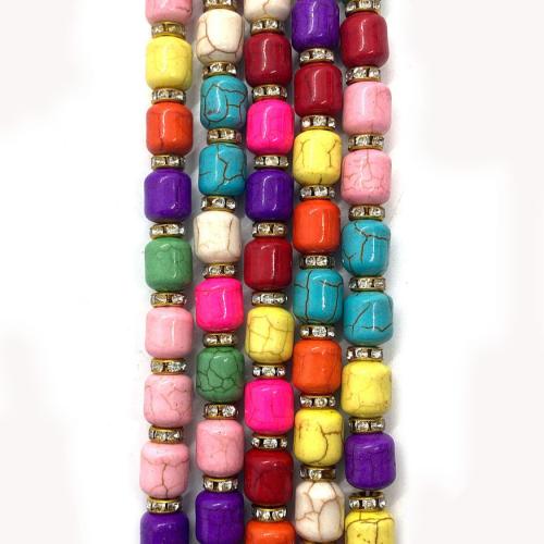 Turquoise Beads, Column, DIY, multi-colored, 8x10mm, Sold Per Approx 38 cm Strand