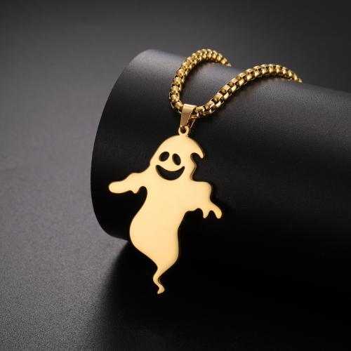 Stainless Steel Jewelry Necklace 304 Stainless Steel with 5CM extender chain Ghost plated for woman & hollow Length 45 cm Sold By PC