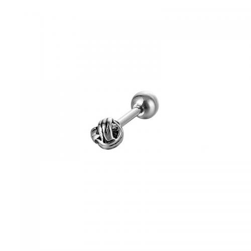 Titanium Steel  Earring, plated, fashion jewelry, silver color, 14x4mm, Sold By PC
