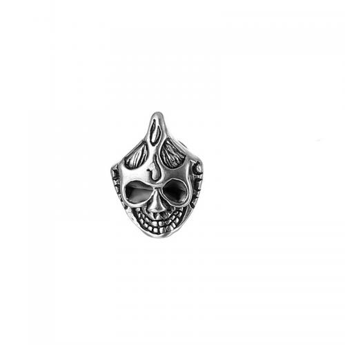 Boucle d'oreille Acier Titane, crane, Placage, bijoux de mode, argent, 11x15mm, Vendu par PC