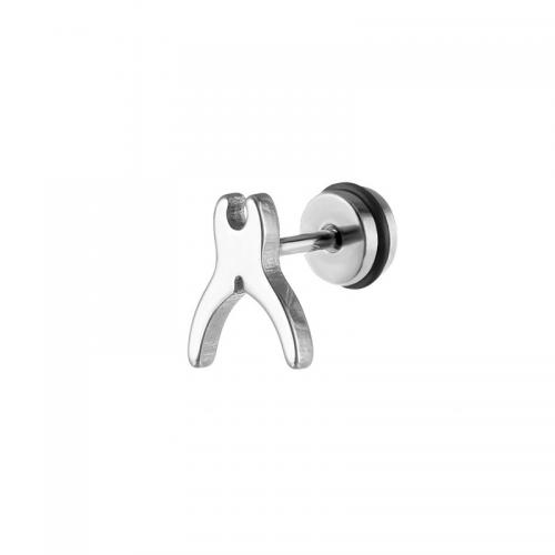 Titanium čelik naušnica, Titanium Čelik, kliješta, pozlaćen, modni nakit, srebro, 12x11mm, Prodano By PC