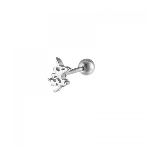 Titanium Staal Earring, plated, mode sieraden, zilver, 12x7mm, Verkocht door PC