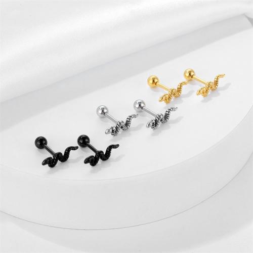 Titanium Steel  Earring Snake plated fashion jewelry Sold By PC