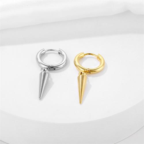 Titanium Steel  Earring, plated, fashion jewelry, more colors for choice, 15x31mm, Sold By PC