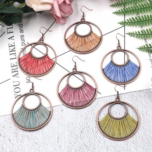 Tibetan Style Drop Earrings, with Golden Threads, handmade, fashion jewelry & different styles for choice & for woman, more colors for choice, nickel, lead & cadmium free, Sold By Pair