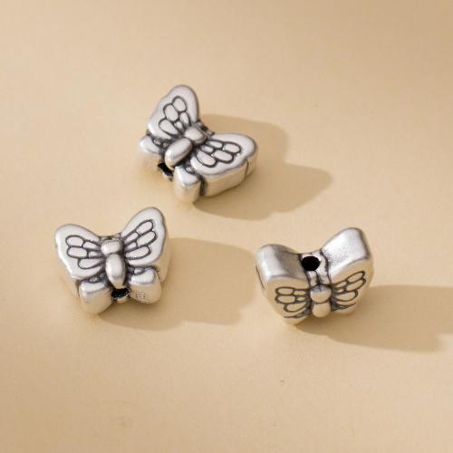 Spacer Beads Jewelry, 925 Sterling Silver, Butterfly, Antique finish, DIY, original color, 13.50x11x6.50mm, Hole:Approx 2mm, Sold By PC