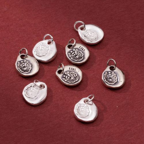 925 Sterling Silver Pendant, plated, DIY, more colors for choice, 12.50x11x2.50mm, Sold By PC