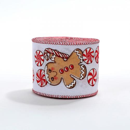 Christmas Ribbons, Cloth, Christmas jewelry & different designs for choice, more colors for choice, 2000x63mm, Sold By Spool