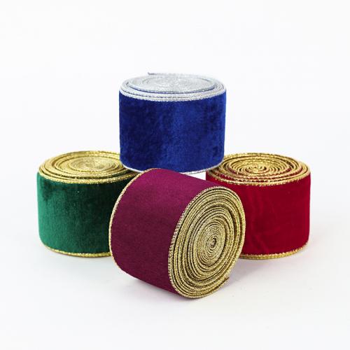 Christmas Ribbons, Velour, Christmas jewelry, more colors for choice, 2000x63mm, Sold By Spool