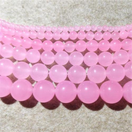 Natural Chalcedony Bead, Round, DIY & different size for choice, pink, Sold Per Approx 38-40 cm Strand