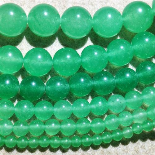 Natural Chalcedony Bead, Round, DIY & different size for choice, green, Sold Per Approx 38-40 cm Strand