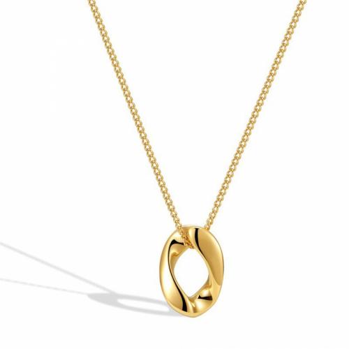 Titanium Steel Necklace with 5cm extender chain Vacuum Ion Plating fashion jewelry & Unisex golden nickel lead & cadmium free Length Approx 45 cm Sold By PC