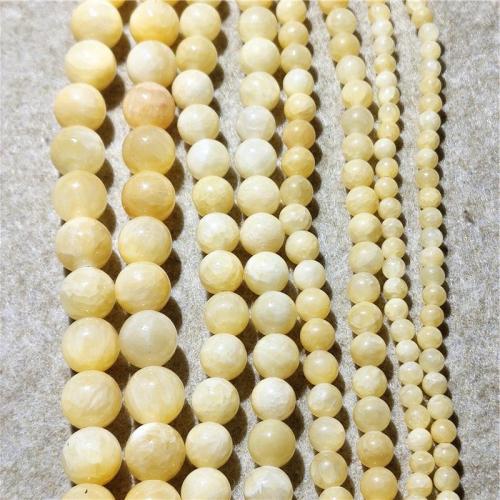 Natural Chalcedony Bead Round DIY yellow Sold Per Approx 38-40 cm Strand