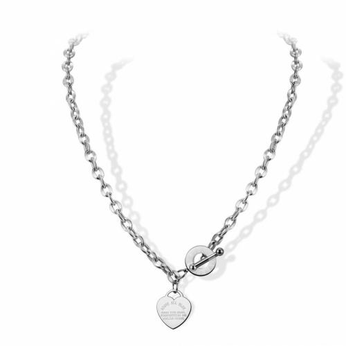 Titanium Steel Necklace, Heart, Vacuum Ion Plating, fashion jewelry & Unisex, more colors for choice, nickel, lead & cadmium free, Length:Approx 46 cm, Sold By PC