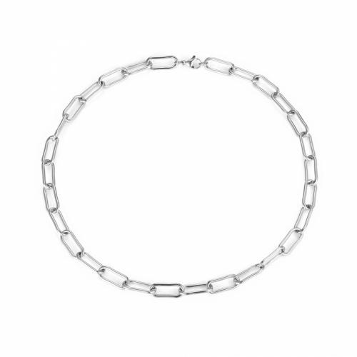 Titanium Steel Necklace polished fashion jewelry & Unisex original color nickel lead & cadmium free Length Approx 40 cm Sold By PC