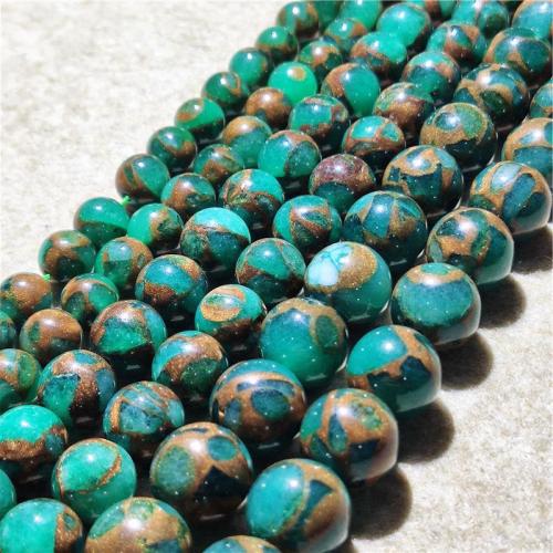 Gemstone Jewelry Beads, Cloisonne Stone, Round, DIY & different size for choice, mixed colors, Sold Per Approx 38-40 cm Strand