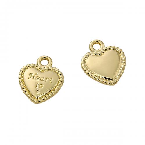 Brass Heart Pendants 14K gold-filled DIY nickel lead & cadmium free Sold By PC