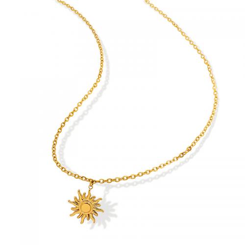 Titanstahl Halskette, mit Verlängerungskettchen von 5cm, 18K vergoldet, Modeschmuck & für Frau, goldfarben, 16mm, Länge:ca. 40 cm, verkauft von PC