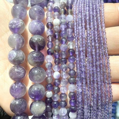 Natürliche Amethyst Perlen, rund, DIY & verschiedene Größen vorhanden, violett, verkauft per ca. 38 cm Strang